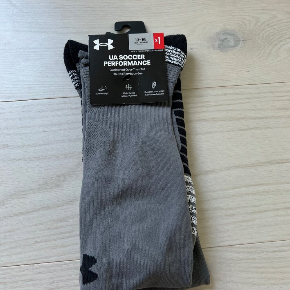 under armour soccer socks grey